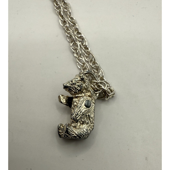 Tiffany & Co Sterling Charm Pendant‎ VINTAGE Teddy Bear Articulate Moveable Arms - Picture 1 of 5